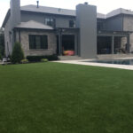 Residential artificial grass with pool
