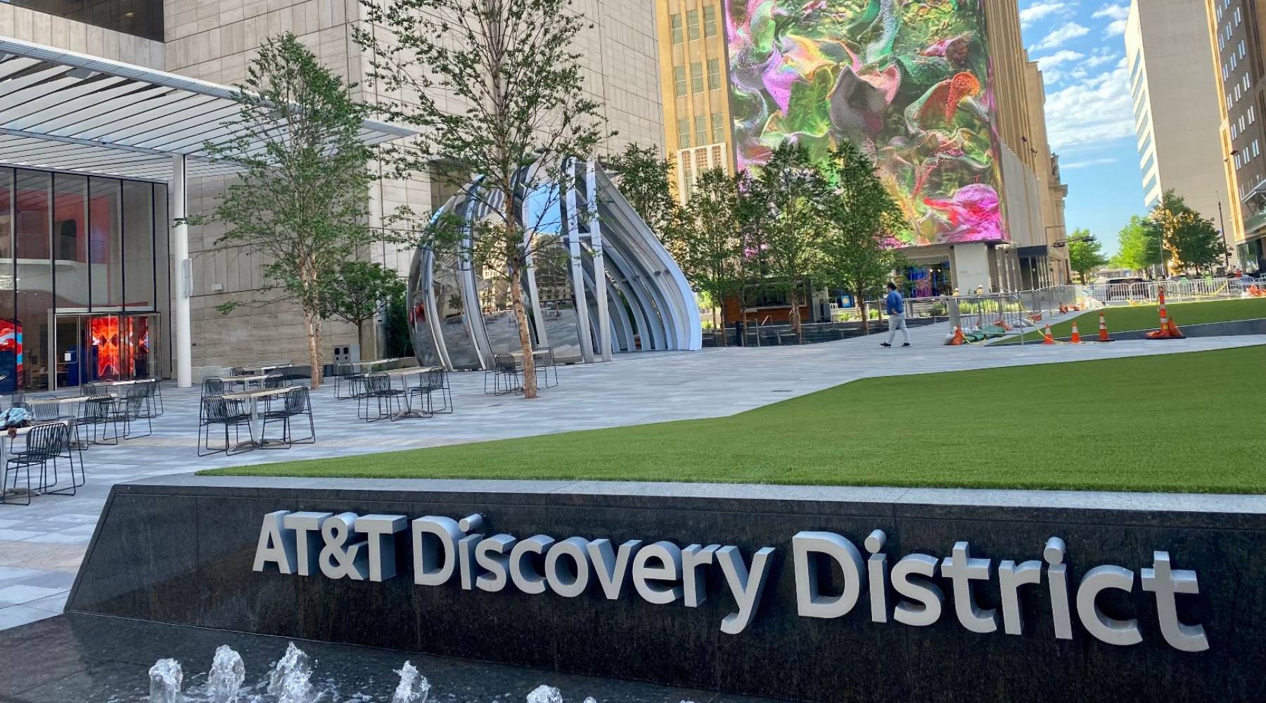 Discovery district commercial artificial grass installation