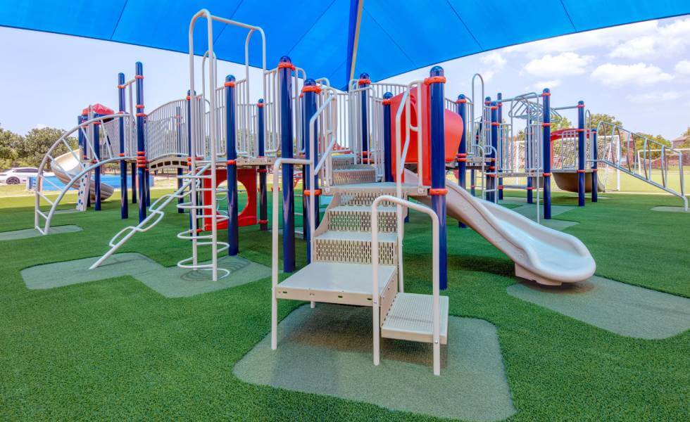Artificial Playground turf in Frisco Independent School district playground