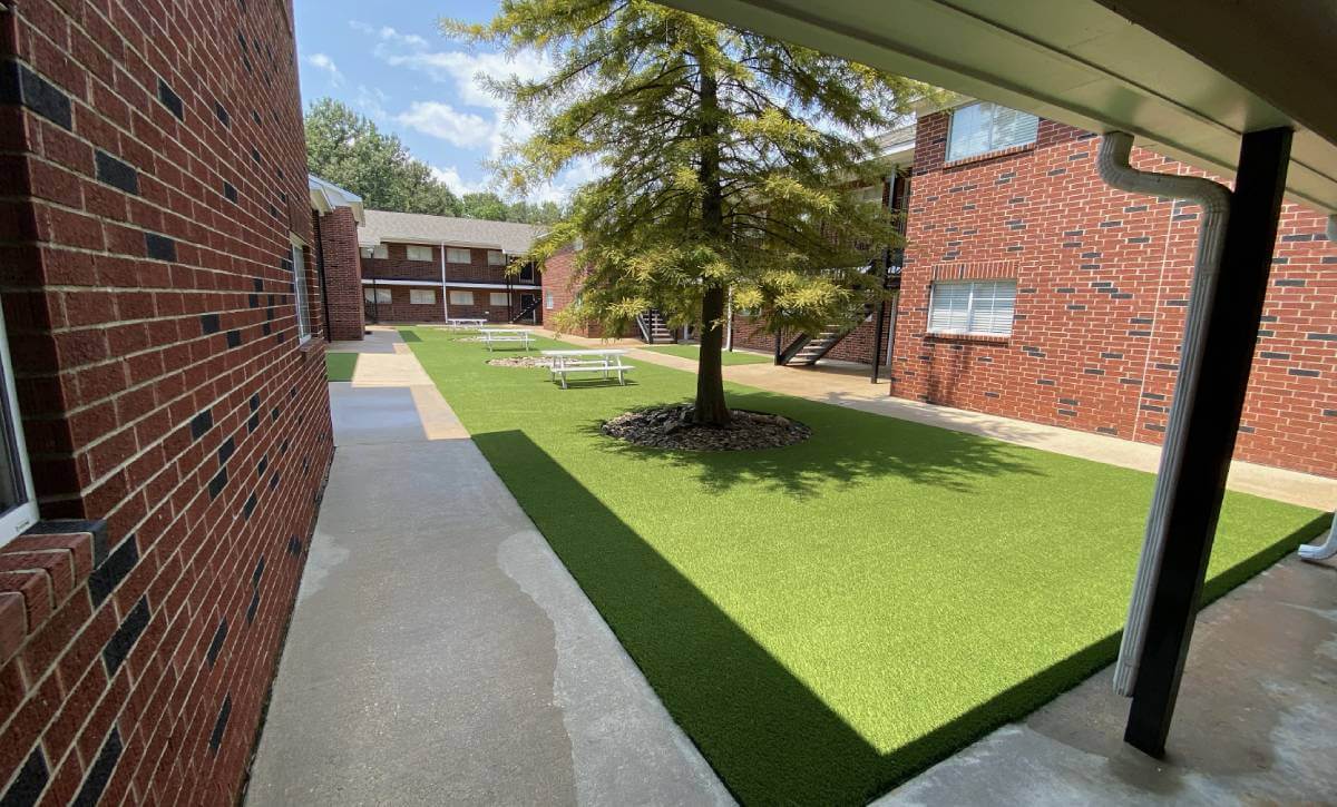 Additional alternate view of East Texas Baptist University Dorm Artificial Grass Project