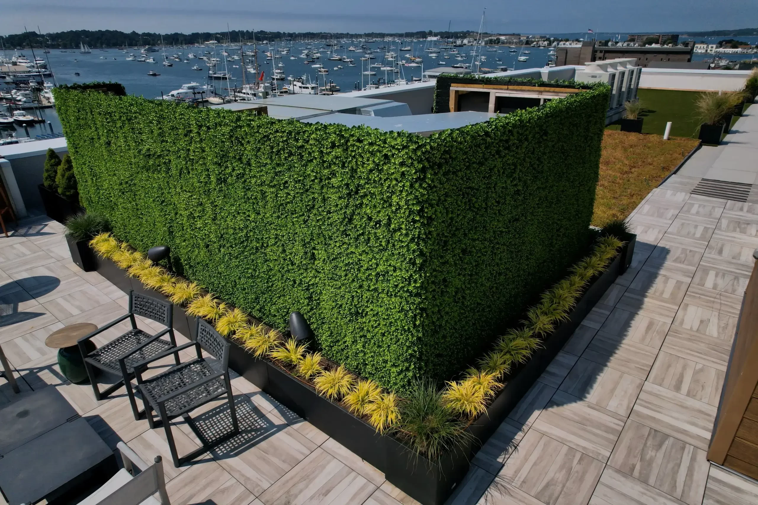 commercial rooftop artificial living wall