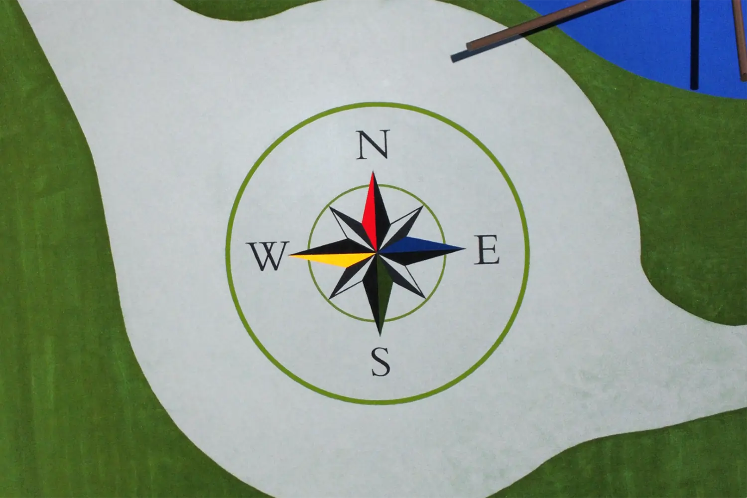 Drone shot artificial grass compass SYNLawn