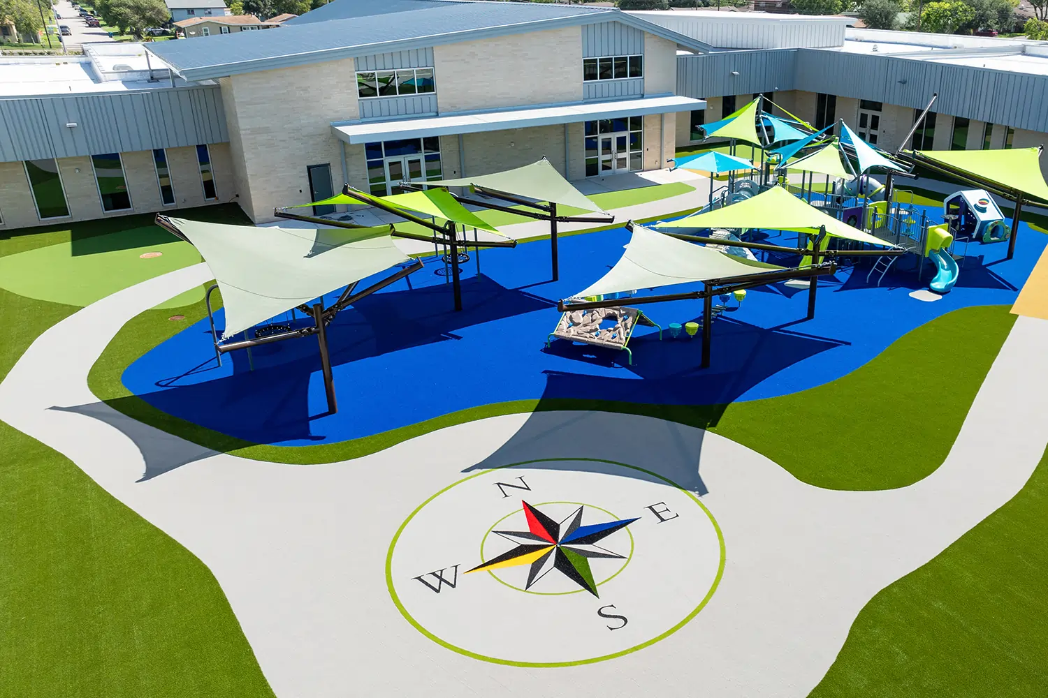 Compass with artificial grass playground from SYNLawn