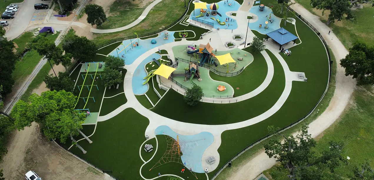 Dream park drone shot with SYNLawn artificial grass