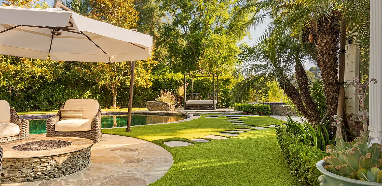 Residential artificial grass backyard from SYNLawn