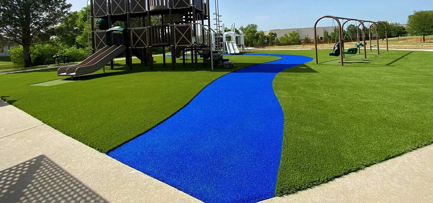 Commercial school artificial grass installation from SYNLawn