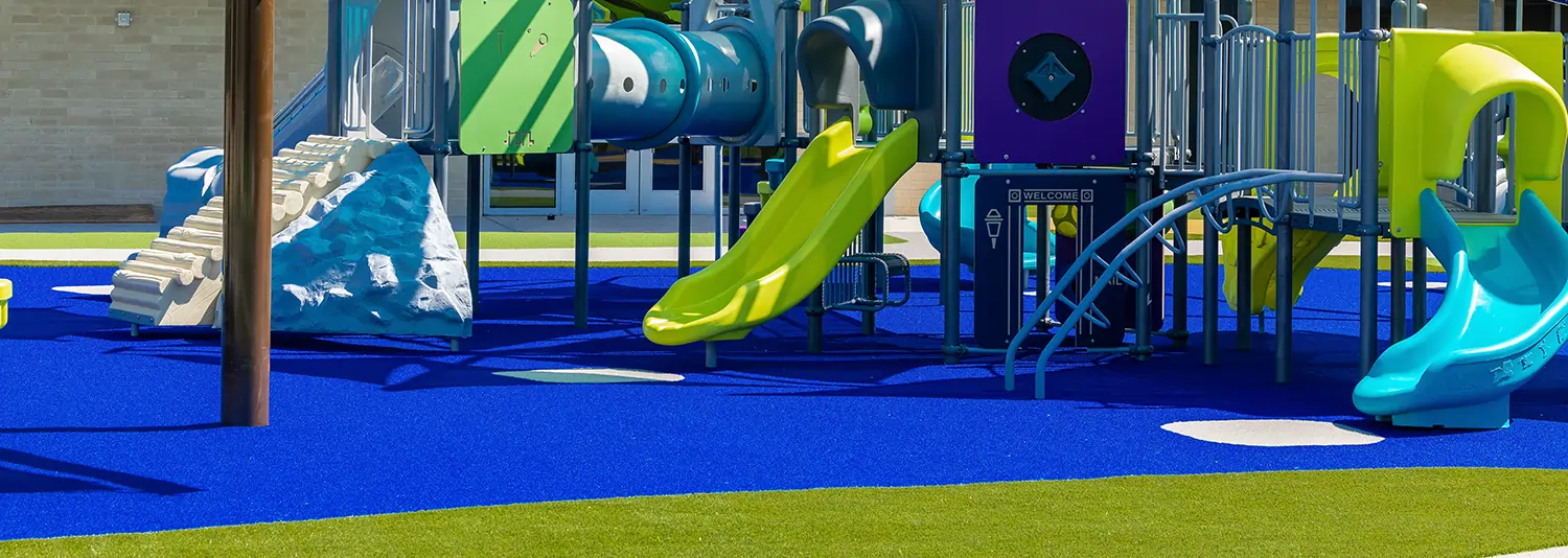 Multi colored artificial playground grass installed by SYNLawn